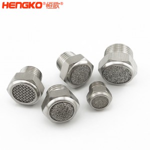 專業(yè)定制燒結不銹鋼平頭錐形消聲器工業(yè)除塵消音降噪氣動元件，應用于鼓風機