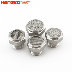 廠家直銷316不銹鋼燒結(jié)消聲器耐高溫降噪，粉末燒結(jié)氣動(dòng)元件可按需定制
